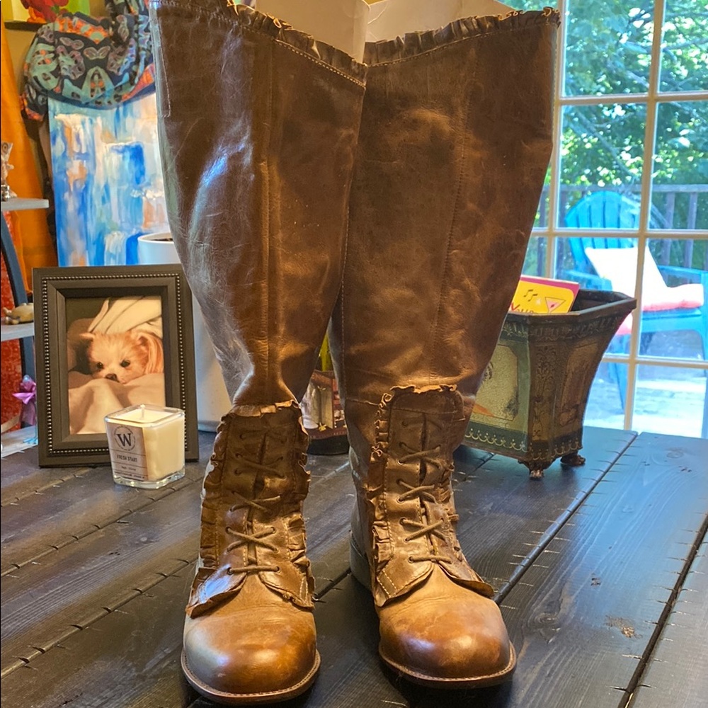 Miss Albright Brown Lace Up Boots